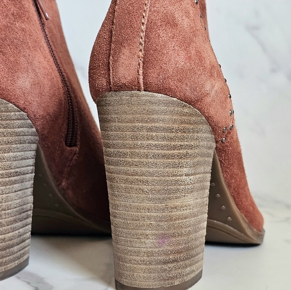 Suede Lucky Brand Lotisha Open Toe Boots Size 10 - Picture 9 of 13